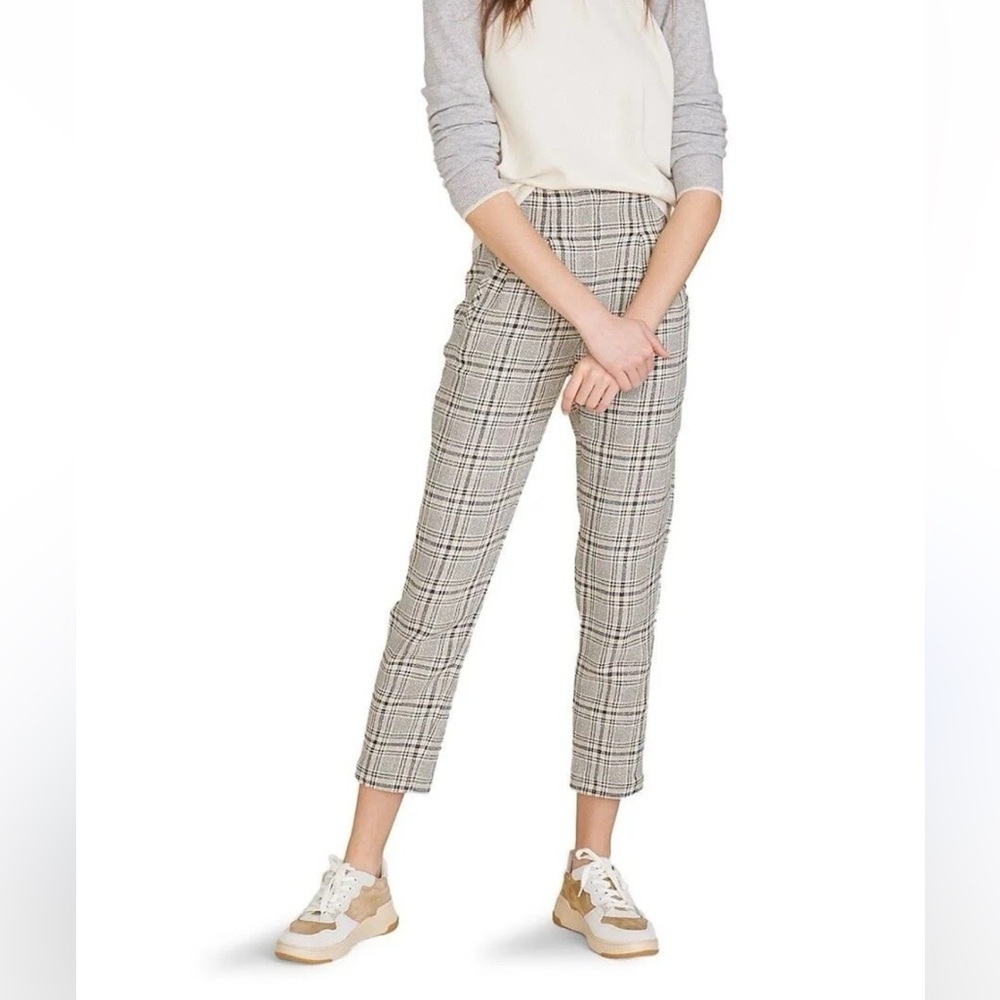 Veronica Beard Relaxed Fit High Waisted Cropped Plaid Trouser